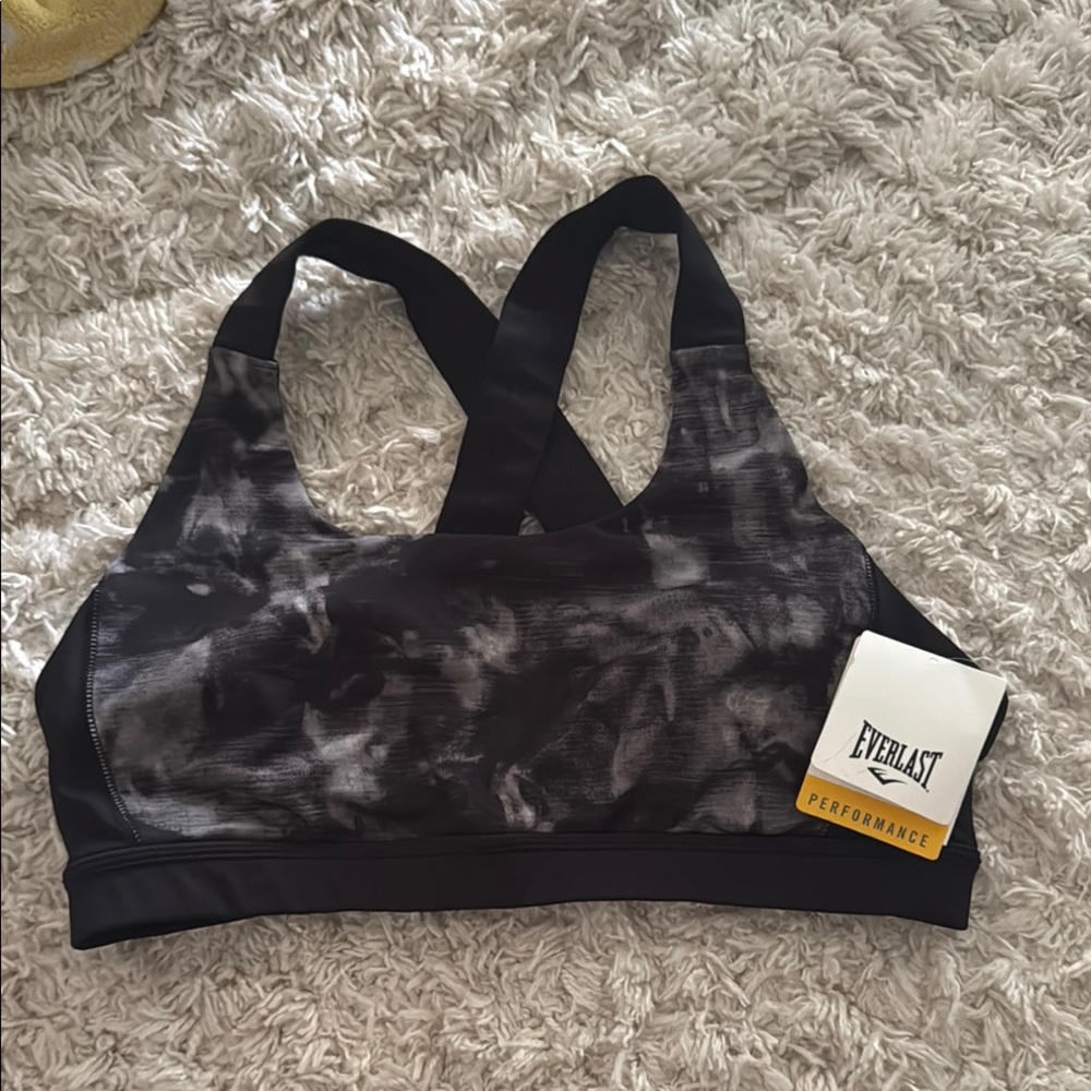 Everlast Black and Gray Racerback Sports Bra